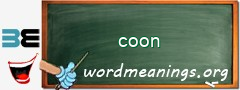 WordMeaning blackboard for coon